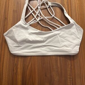 Lululemon White Strappy Sports Bra Intimates